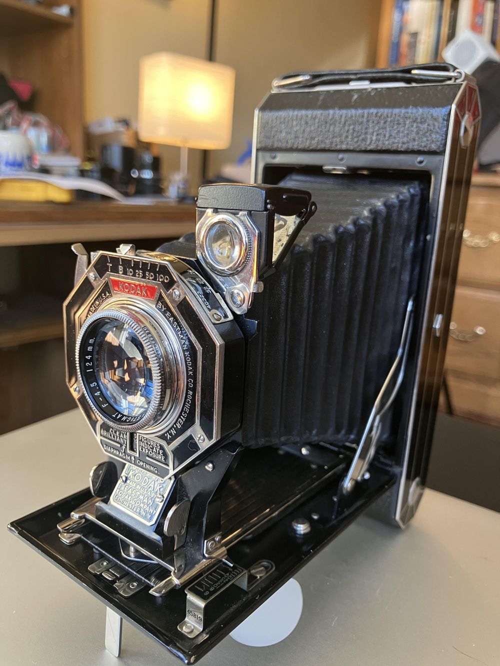 A perfect match of art deco + midcentury modern: Kodak Six-16 ~127mm f4.5 lens on Bronica S2A