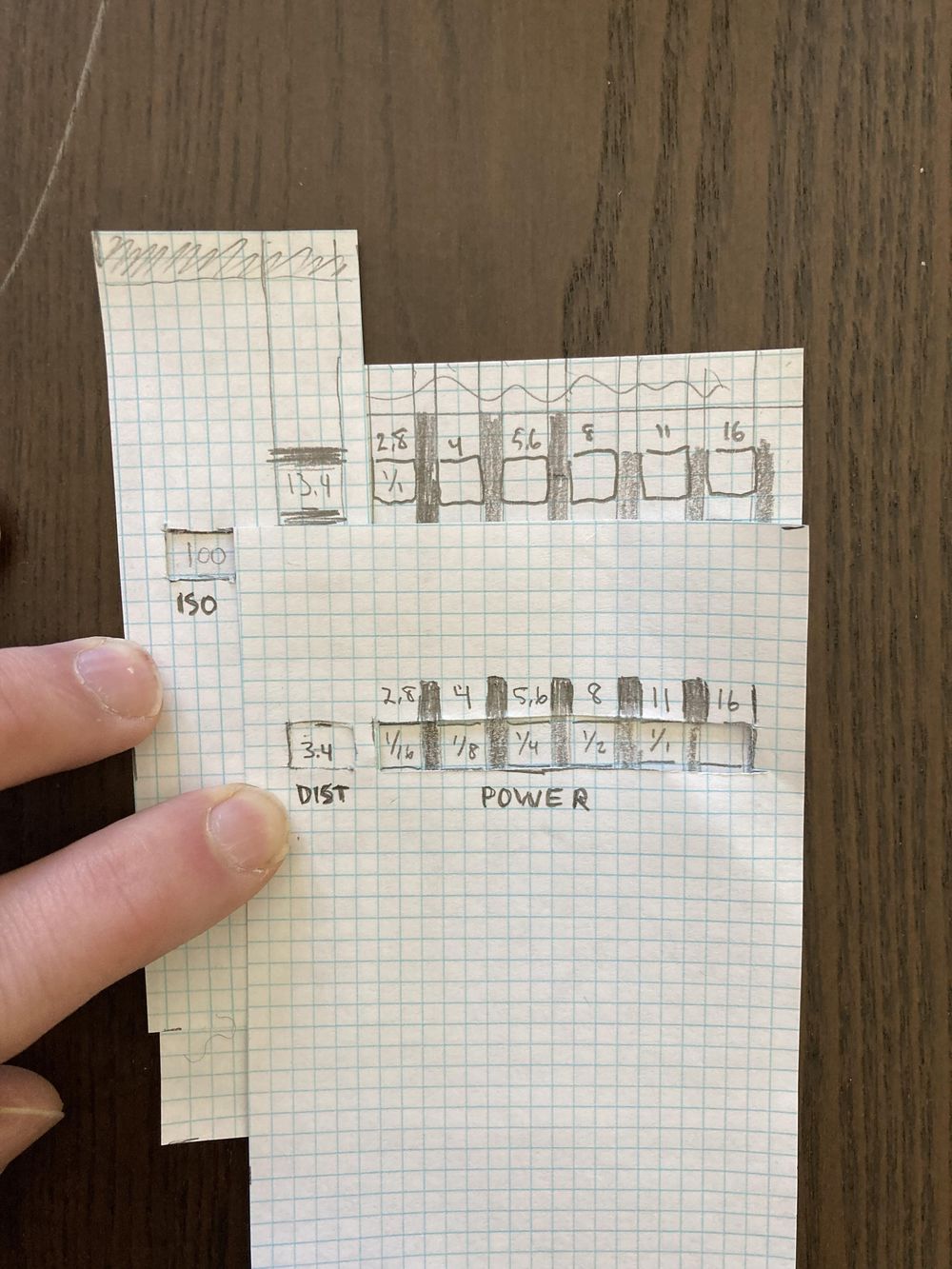 I'm learning to use a flash on my analog camera, so I made an analog flash power computer....