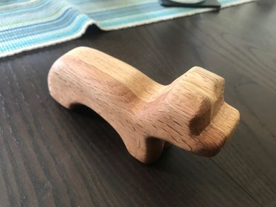 Wood carving a child's toy
